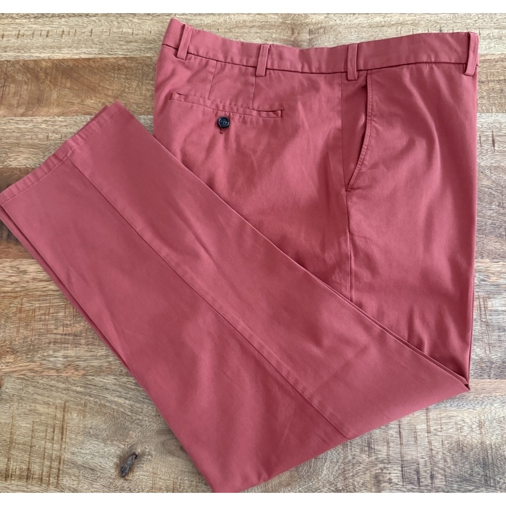 Hart Schaffner Marx Pants Mens 42x30 Salmon Chino Stretch Casual